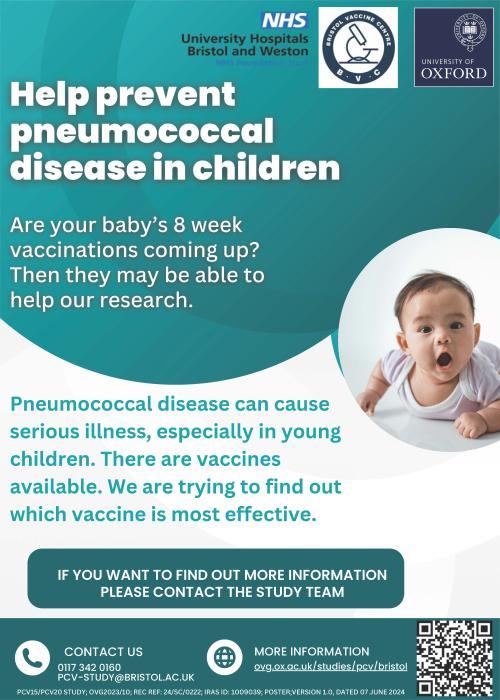 poster for the recruitment for pcv15/20 study